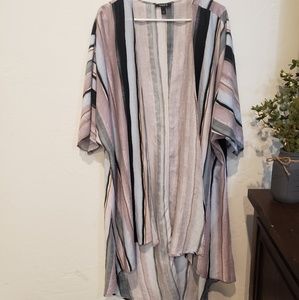 Torrid Multi Stripe Challis Hi-Lo Kimono